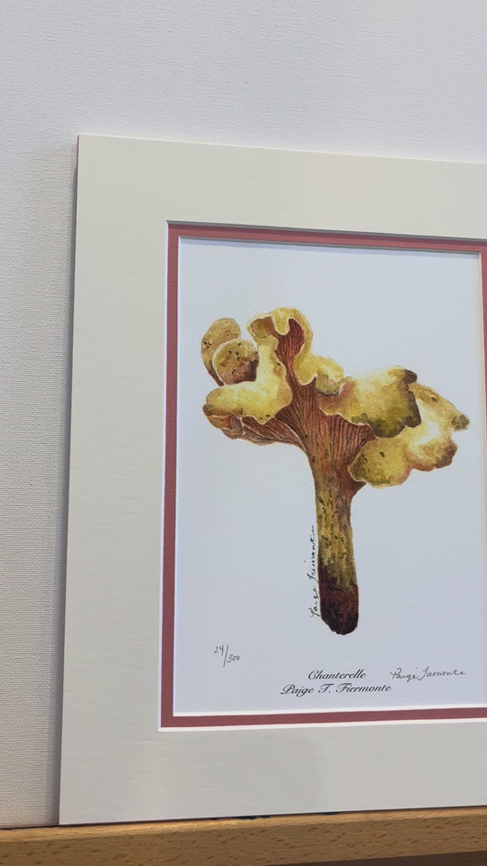 Chanterelle Mushroom Giclée Matted Print